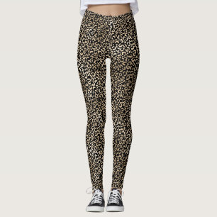 Leggings Fille Noir Empreinte de léopard Glam