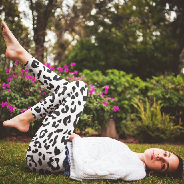 Leggings Fille noir et blanc tache léopard (Créateur téléchargé)