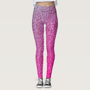 Leggings Fille Ombre Parties scintillant rose et violet