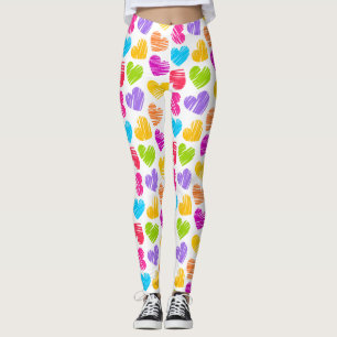 Leggings Fille pastel coeur amour motif sac à chaîne