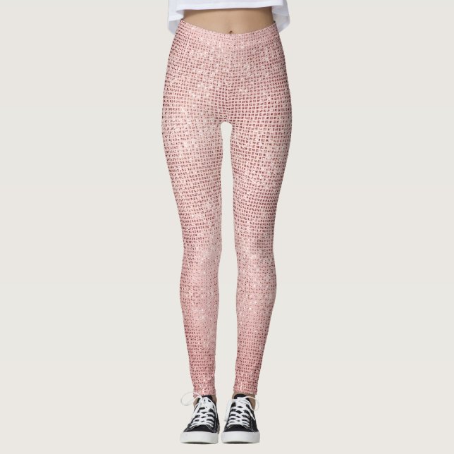 Leggings Fille Rose Gold Sparkle Glam (Devant)