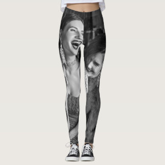 Leggings Filles qui rient : belle photo noir-blanc