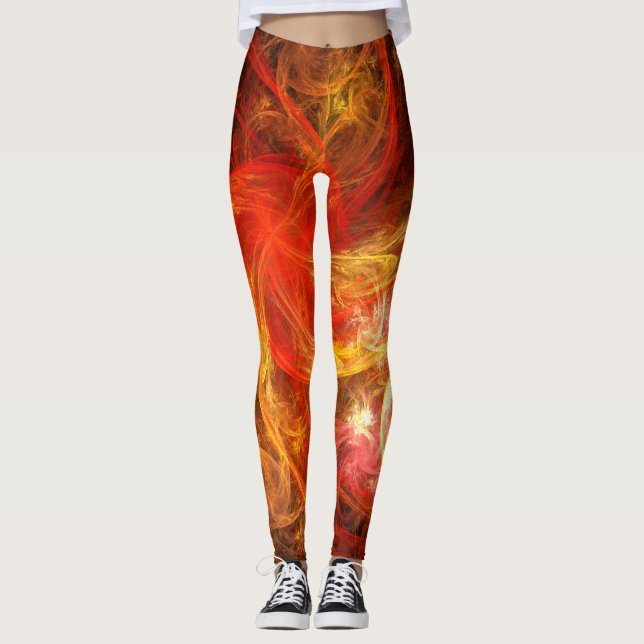 Leggings Firestorm Art Abstrait (Devant)
