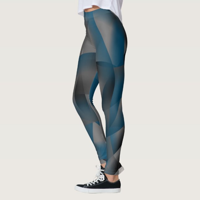 Leggings Fissures noires et bleues, avec parties en dégradé (Gauche)