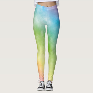Leggings Fitness Femmes Cadeau Gym Aquarelle Rainbow Sport