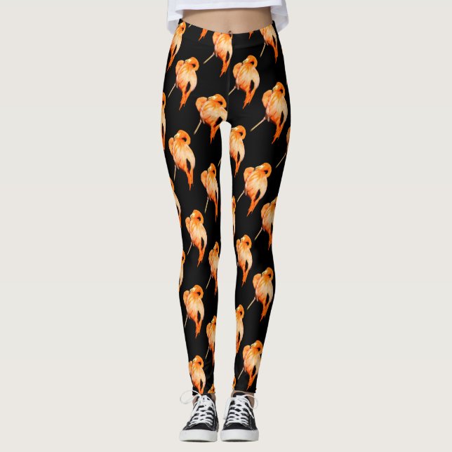 Leggings Flamant rose au soleil d'été (Devant)
