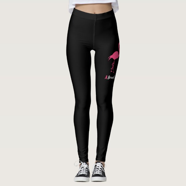 Leggings Flamant rose Faith Hope Love Cancer du sein Sensib (Devant)