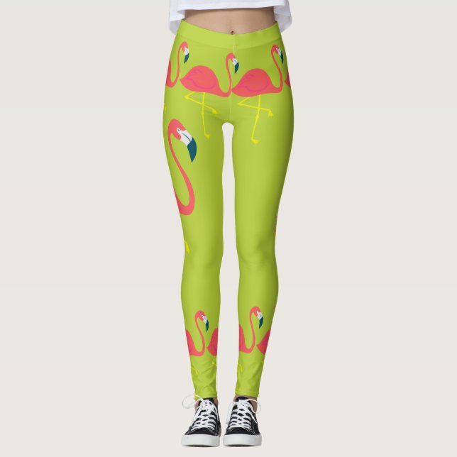 Leggings "Flamant rose je" guêtres folles de dames (Devant)