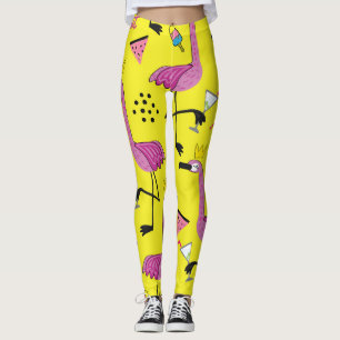 Leggings Flamant rose rose : Motif de mode d'été