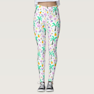 Leggings Flamants roses en Motif de la jungle tropicale