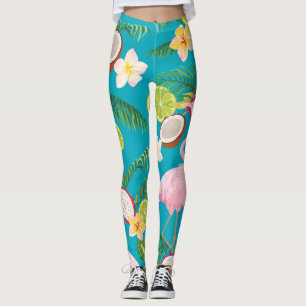 Leggings Flamants roses roses : Tropical Seamless Motif