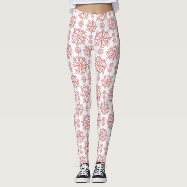 Leggings Flambeaux d'hiver roses (Devant)