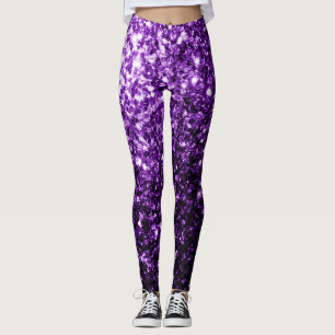 Leggings Flamme de parties scintillant foncé violet brillan