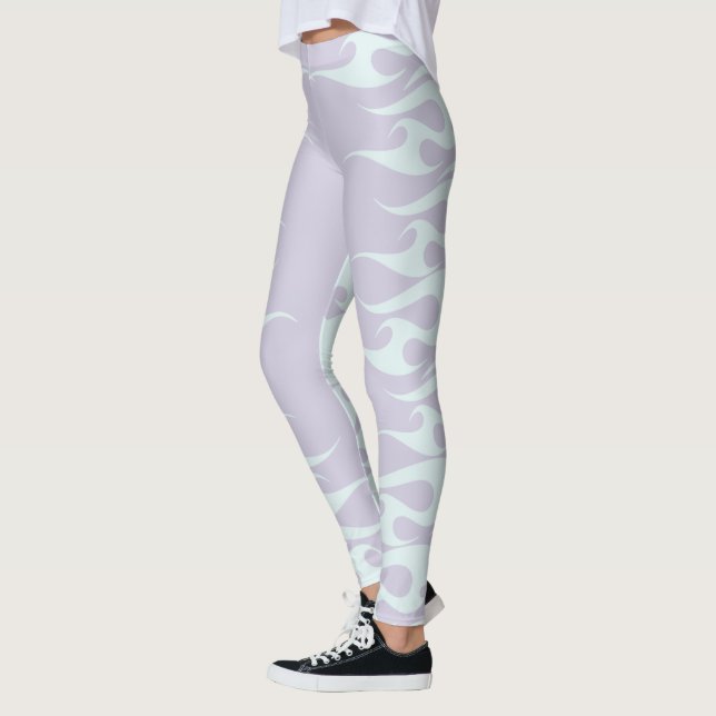 Leggings Flammes de menthe Pastel et de lavande (Gauche)