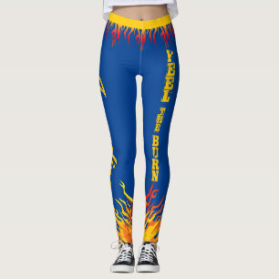 Leggings Flammes de motivation Jaune doré Script PROFOND BL