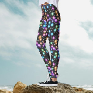 Leggings Flammes de neige colorées modernes Fête de Noël