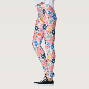 Leggings Flammes de neige colorées sur Motif de vacances ro