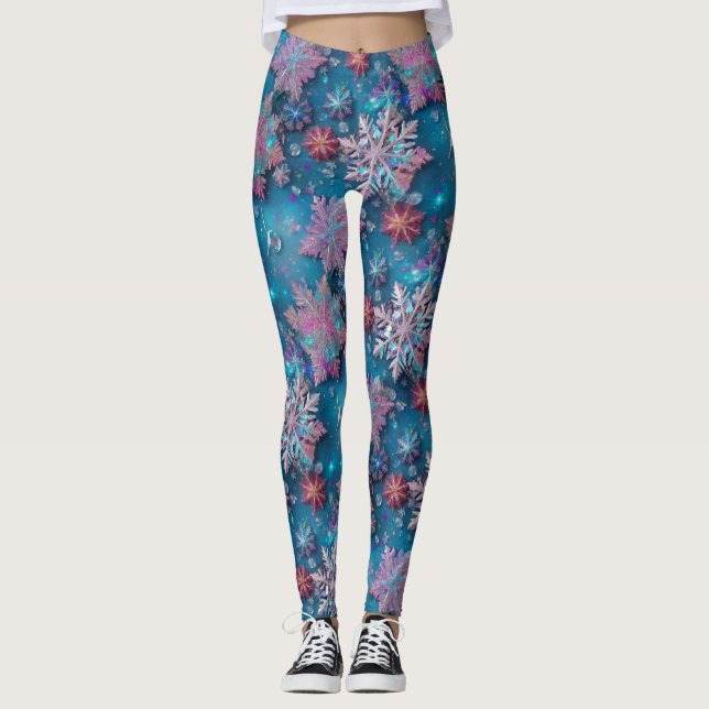 Leggings Flammes de neige congelées (Devant)