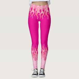 Leggings Flammes roses, flammes de course, feu, chaud, cann