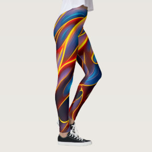 Leggings Flammes rouges bleues Abstraites
