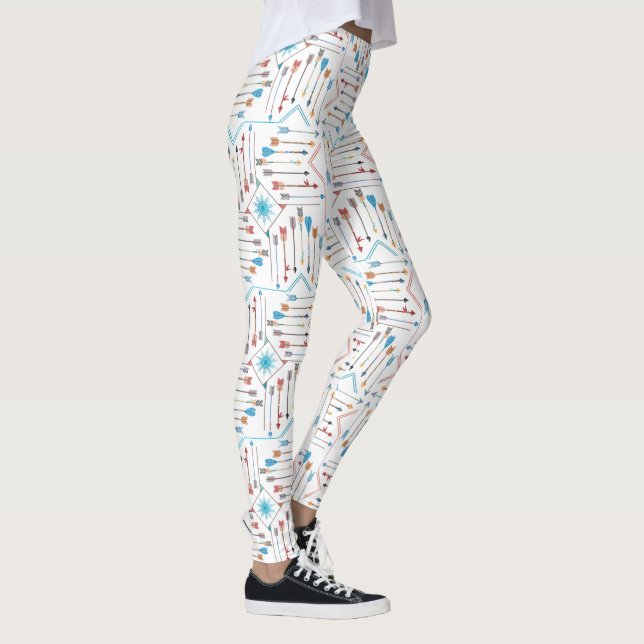Leggings Flèches Boho et Sun V11 White ID748 (Droite)