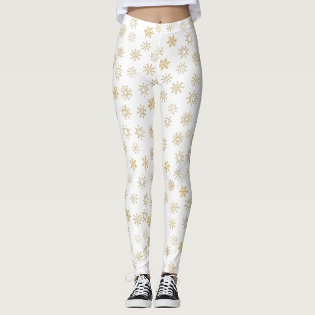 Leggings Flèches de neige en or (Devant)