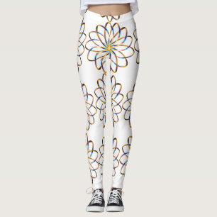 Leggings Fleur abstraite de blu