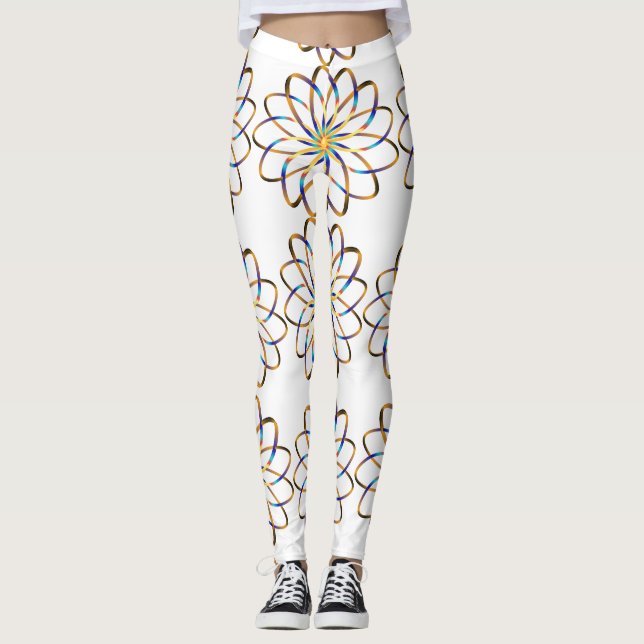 Leggings Fleur abstraite de blu (Devant)