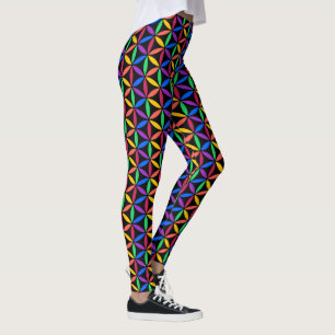 Leggings Fleur arc-en-ciel du Motif de vie