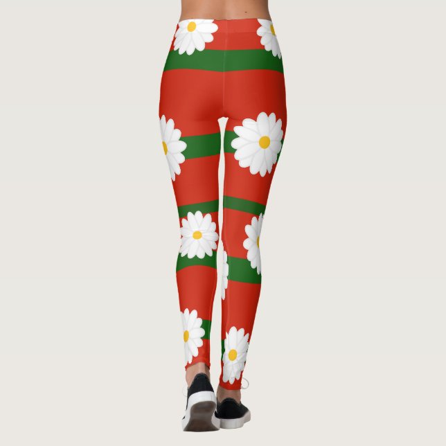 Leggings Fleur blanche Fleur rouge Joyeux Noël (Dos)