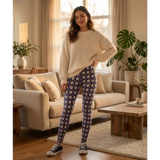 Leggings Fleur Bleu Marine  (Créateur téléchargé)