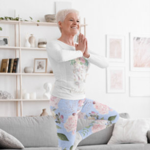 Leggings Fleur Bleu Périwinkle Plutôt Actif