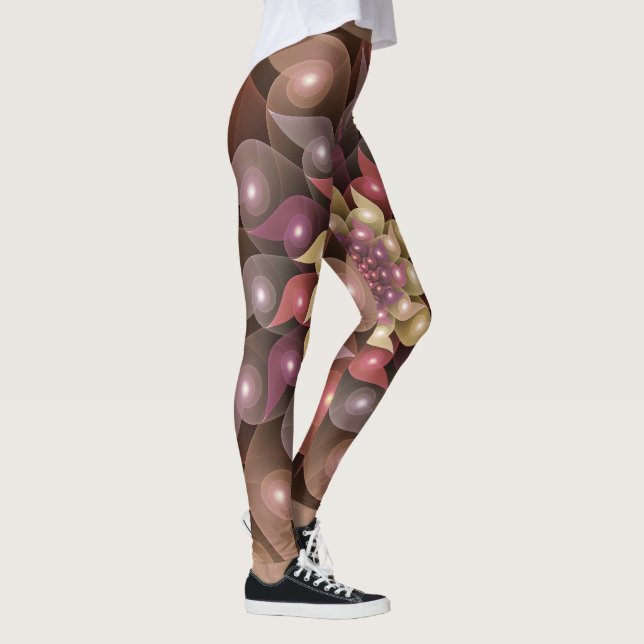 Leggings Fleur brillante surréaliste Art Abstrait fractal m (Droite)