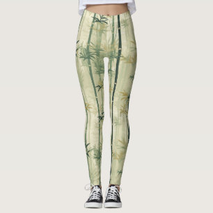 Leggings Fleur de bambou sereine asiatique (3)