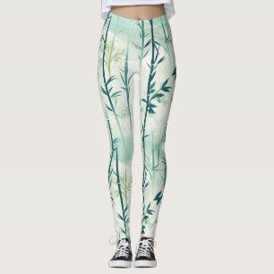 Leggings Fleur de bambou sereine asiatique (4)