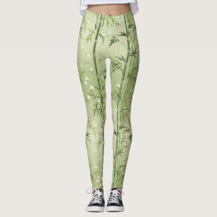 Leggings Fleur de bambou sereine asiatique (6)