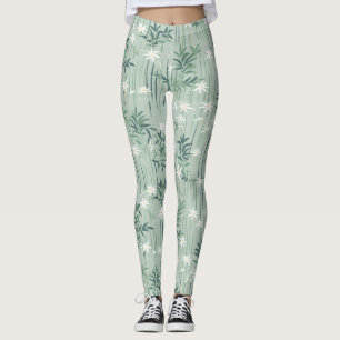 Leggings Fleur de bambou sereine asiatique (7)