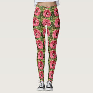 Leggings Fleur de Coquelicot Rouge Macro