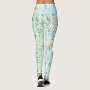 Leggings Fleur de flore rustique du dégradé de l'aquarelle