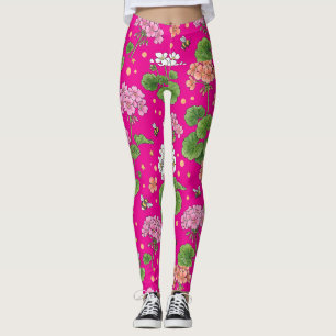Leggings Fleur de géranium