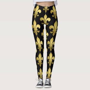 Leggings Fleur de Lis Or sur Toutes Couleurs