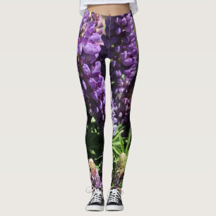 Leggings Fleur de lupine violette