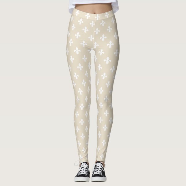 Leggings Fleur de Lys neutre ivoire (Devant)