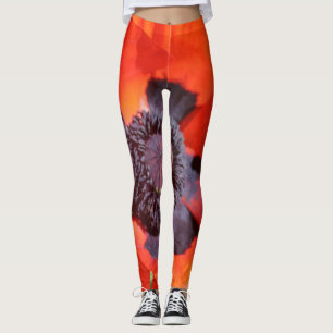 Leggings Fleur de pavot orientale