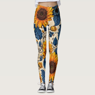 Leggings Fleur de soleil rayonnante : Embrassez la vitalité