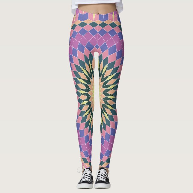 Leggings Fleur d'effet optique (Devant)