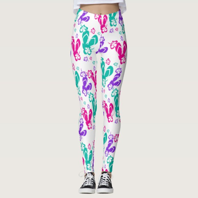 Leggings Fleur d'été Flip Flops (Devant)