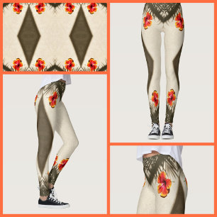 Leggings Fleur d'Hibiscus Vibrations Tropicales Florales