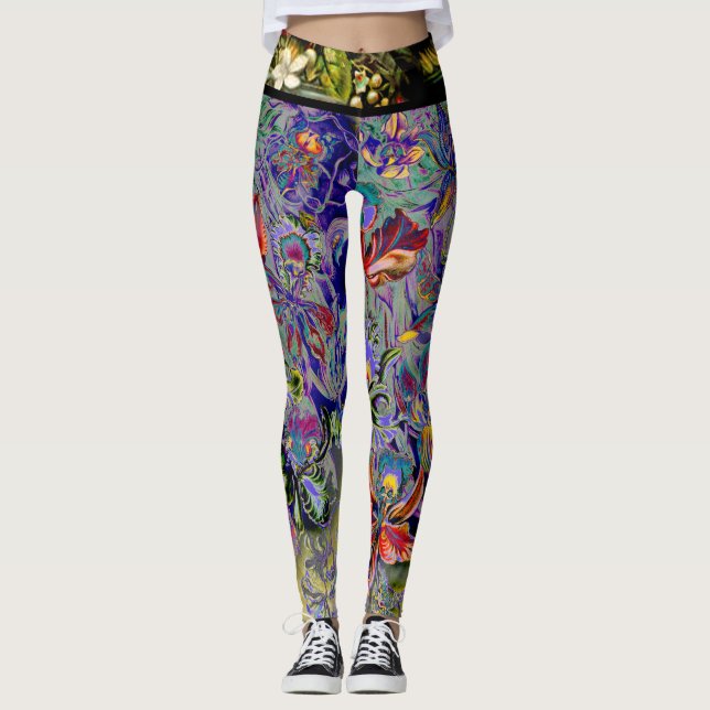 Leggings Fleur d'orchidée de Boho (Devant)