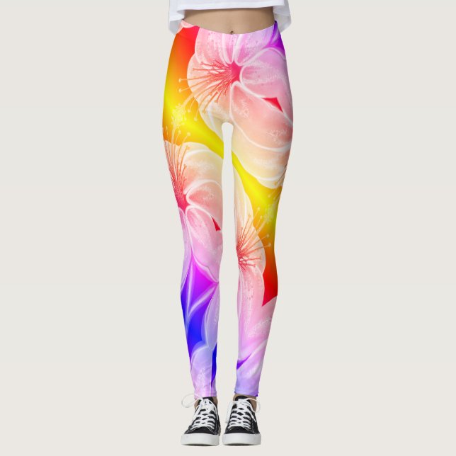 Leggings Fleur multicolore extraordinaire de lis (Devant)
